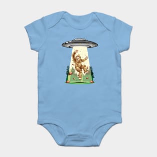 Cosmic Encounter:  Bigfoot Alien Abduction Baby Bodysuit